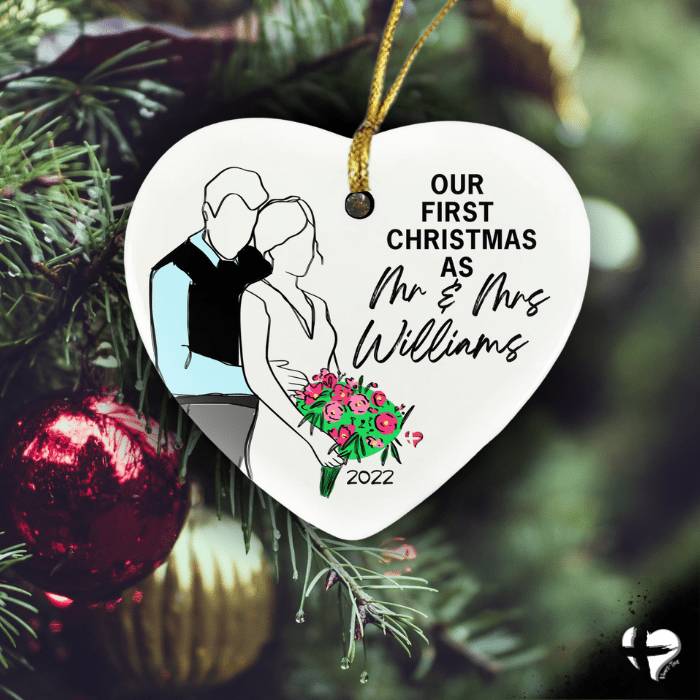 Mr and Mrs First Christmas - Heart Ornament - HGF#349HO