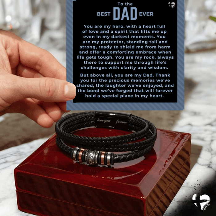 HGF#305MFB Dad - Hero Protector Rock - Man Bracelet Jewelry Luxury Box w/LED