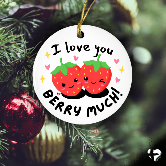 Cute Strawberries - Love You Berry Much Ceramic Ornament THG#386CO Ornaments and Accents