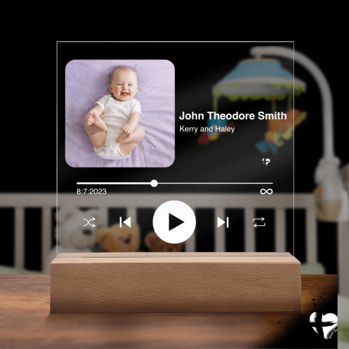 Baby Birth Announcement Song Plaque HGF#344AP Jewelry Wooden Base