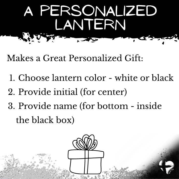 Monogrammed Lantern with Last Name - THG#296PL Lantern Black