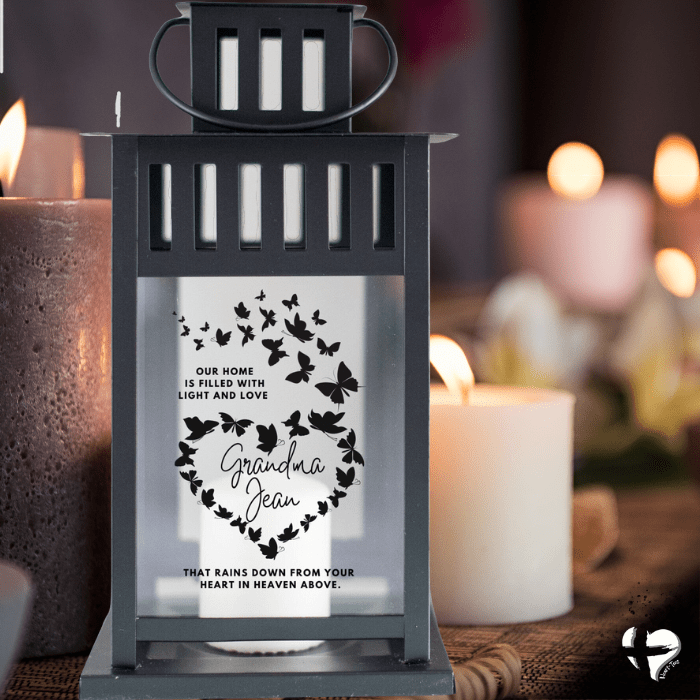 Personalized Memorial Lantern - From Heaven Above THG#301PL Lantern Black