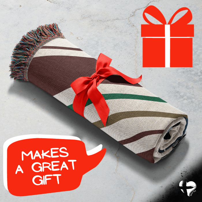 Christmas Candy Cane Stripe Woven Blanket THG#395WB blanket