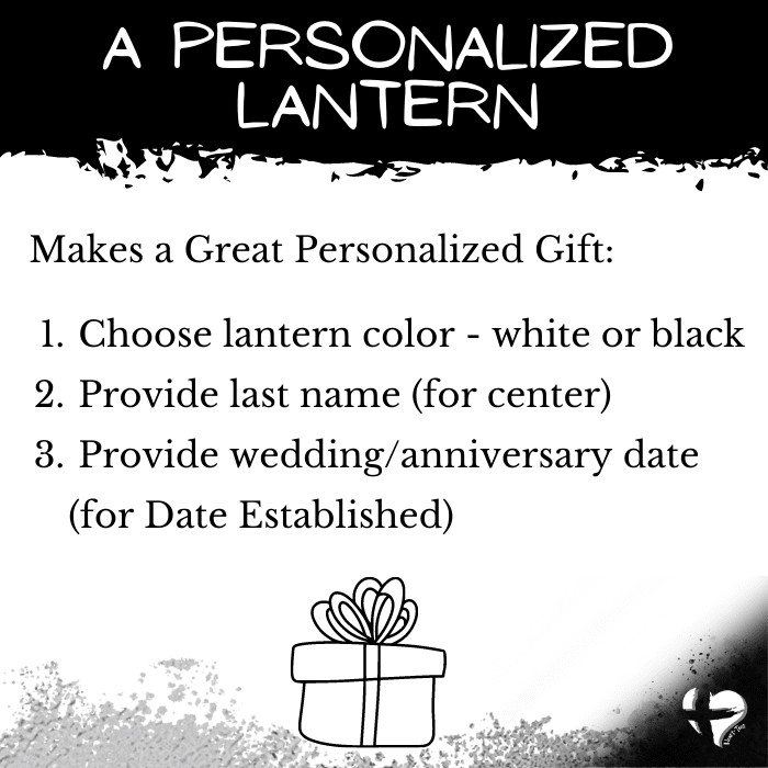 Mr and Mrs Personalized Lantern THG#298PL Lantern Black
