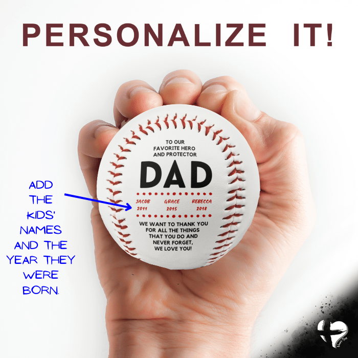 Dad Gift From Kids - Custom Baseball - HGF#296BB Sports