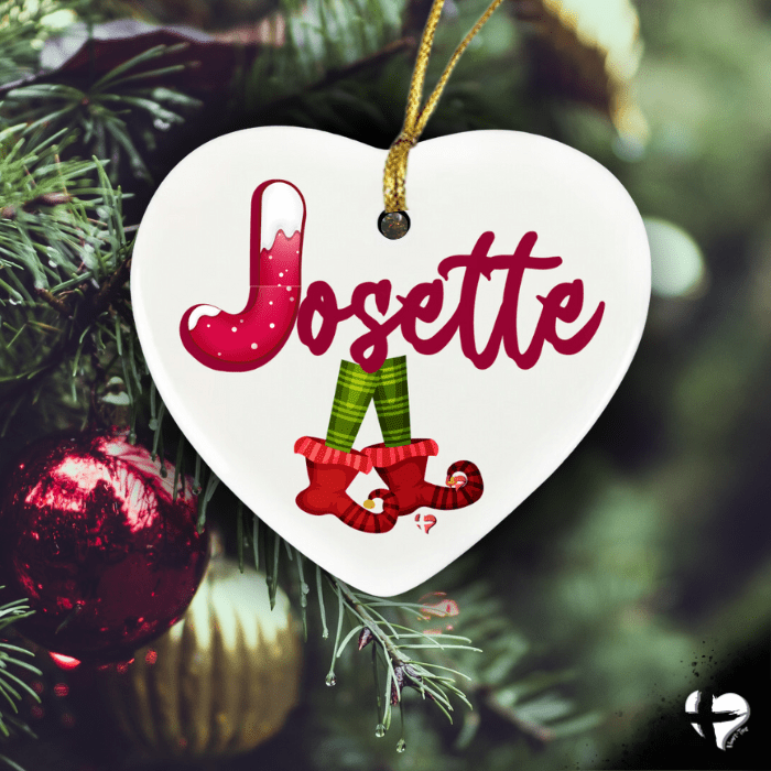 Personalized Elf Name - Ceramic Heart Ornament THG#320HO Ornaments and Accents