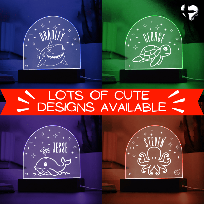 Custom Kid's Night Light with Name - Acrylic Dome Plaque Jewelry