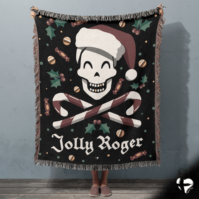 Jolly Roger Christmas Throw Blanket THG#393WB blanket 50x60 inch Graphics
