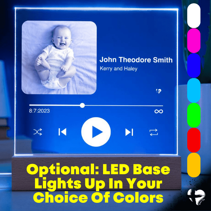Baby Birth Announcement Song Plaque HGF#344AP Jewelry Lighted LED Base