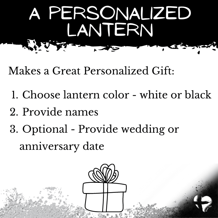 Fireworks - Personalized Couples Lantern THG#299PL Lantern Black