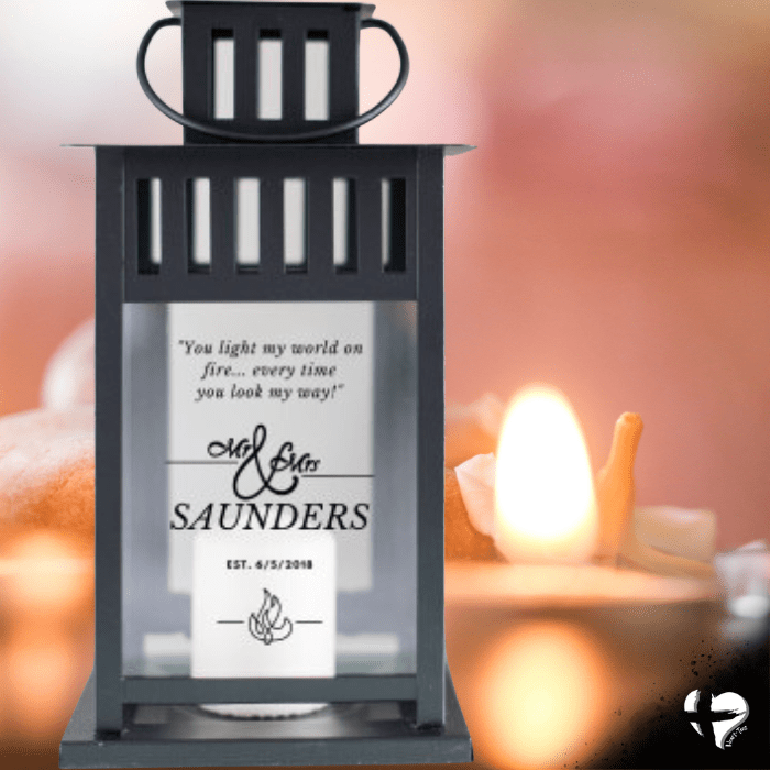 Mr and Mrs Personalized Lantern THG#298PL Lantern Black Black