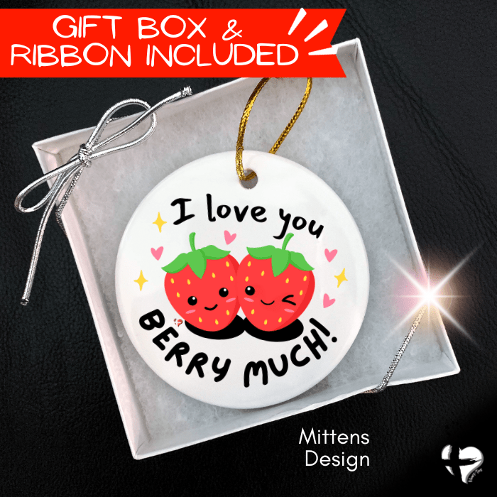 Cute Strawberries - Love You Berry Much Ceramic Ornament THG#386CO Ornaments and Accents