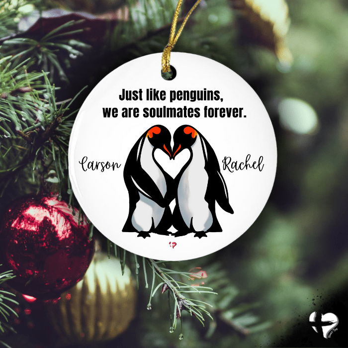 Penguin Love - Personalized Couple's Ornament THG#354CO Ornaments and Accents