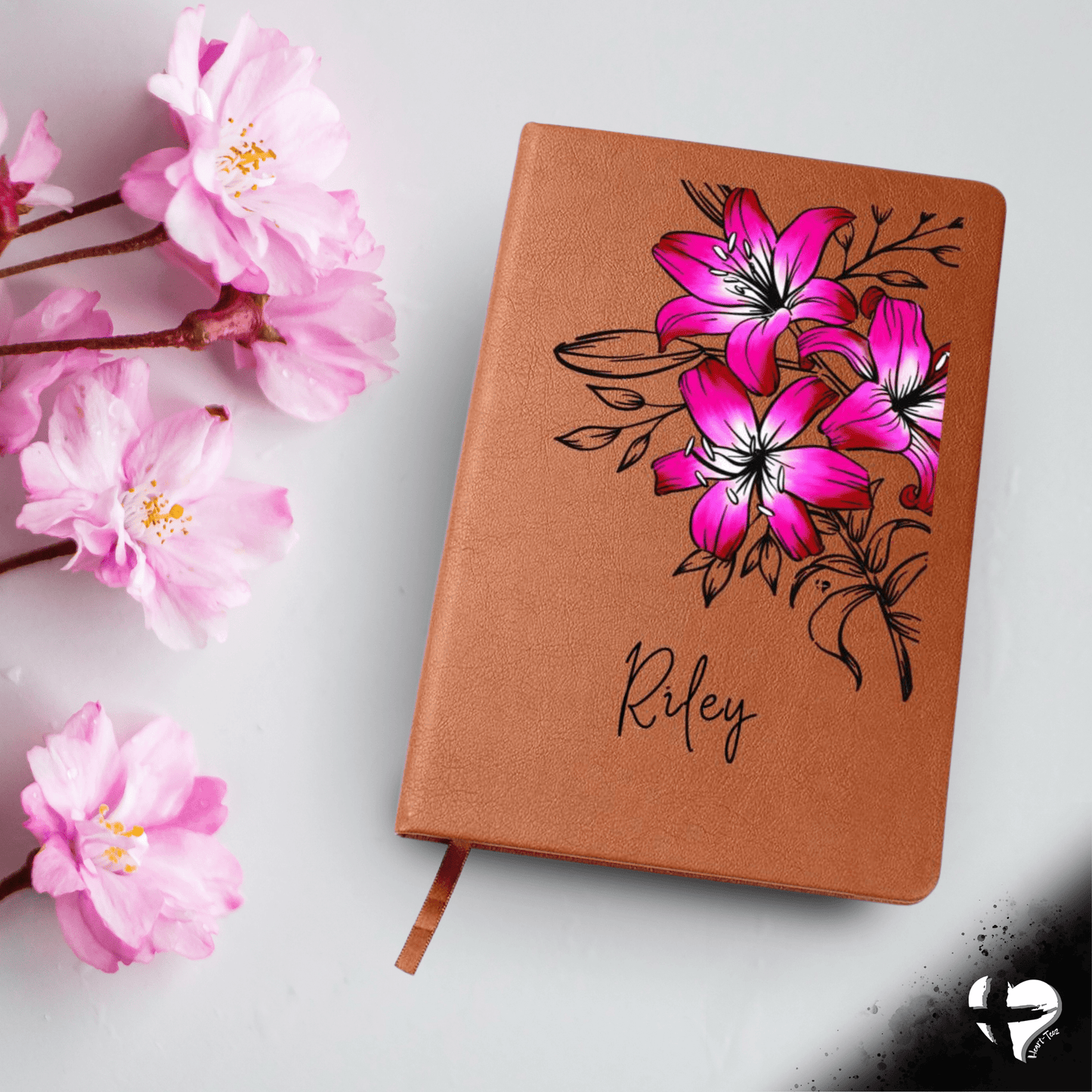 Daylily Dreams - Personalized Leather Journal HGF#316LJ Journal Pink