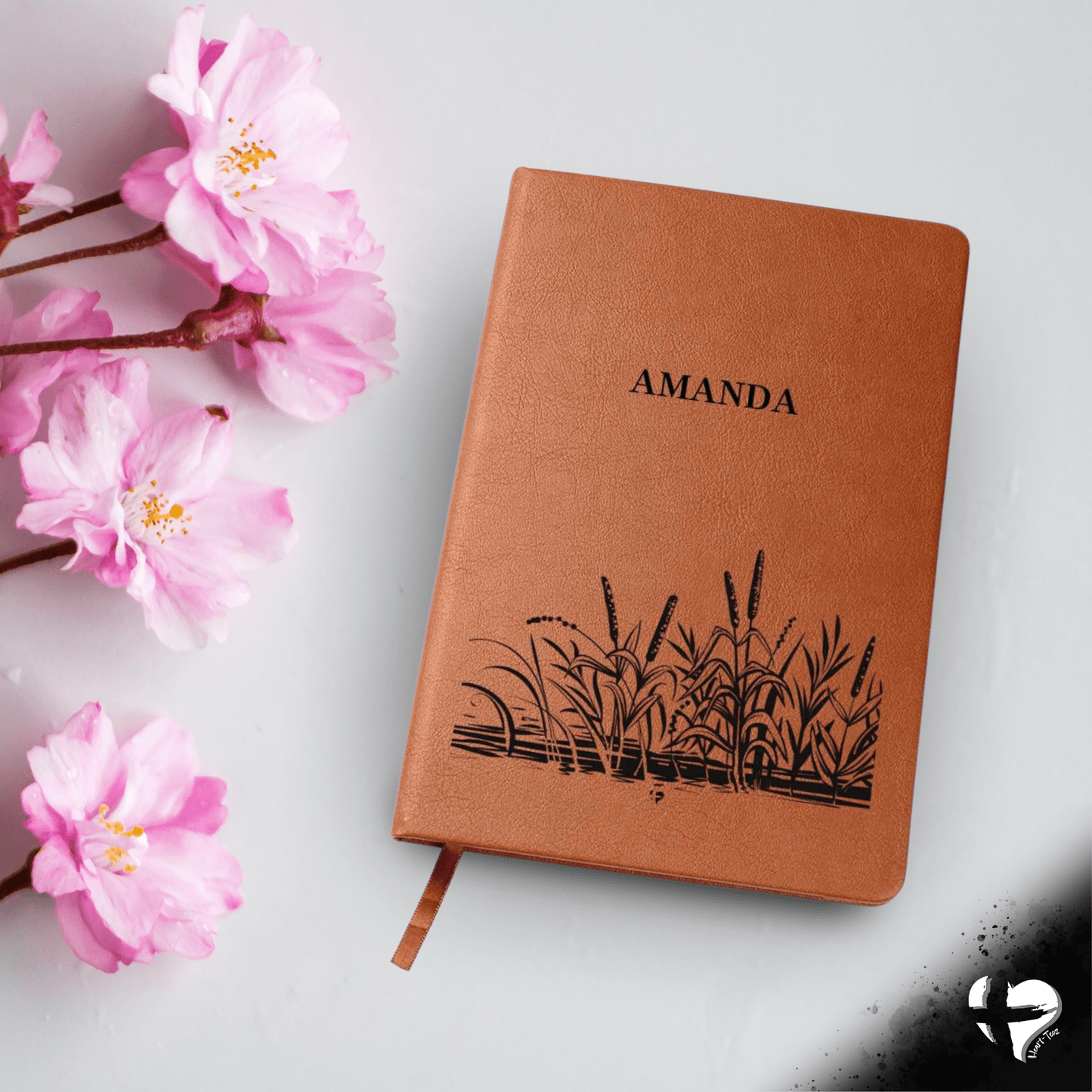 Cattail Bulrush Landscape - Leather Journal HGF#322LJ Journal