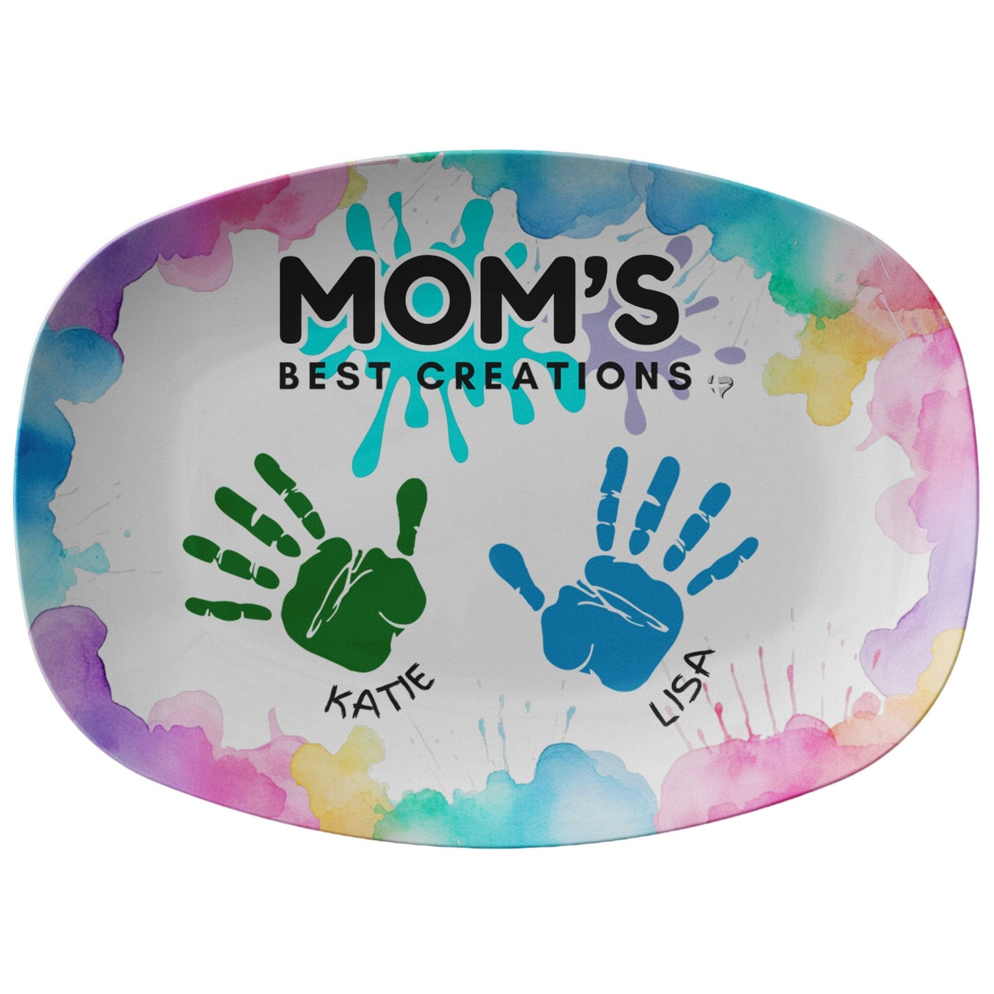 THG#400DP MOM'S BEST ART CREATIONS 2 HANDPRINTs DECORAT Kitchenware