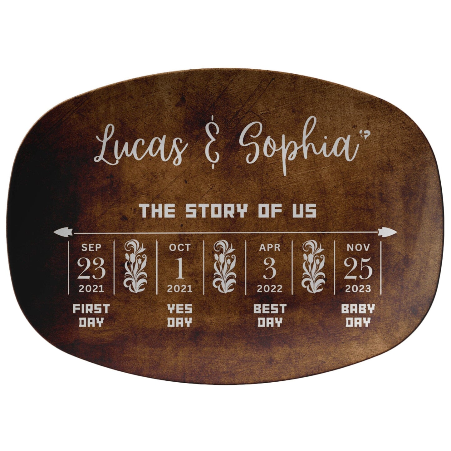 THG#416DP Our Love Story Personalized Platter Kitchenware