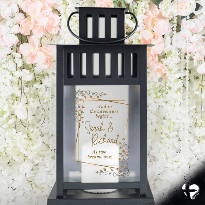 Wedding Unity Candle - Personalized Lantern THG#300PL Lantern Black