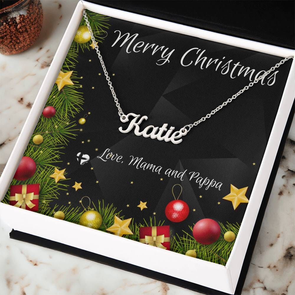 Christmas Name Necklace Jewelry