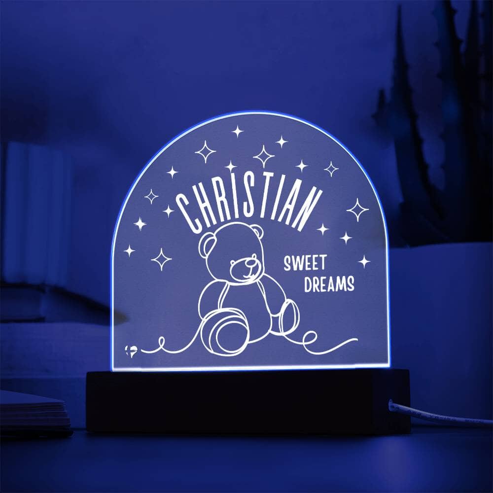 HGF#365AD Teddy Bear Acrylic Name Plaque Jewelry