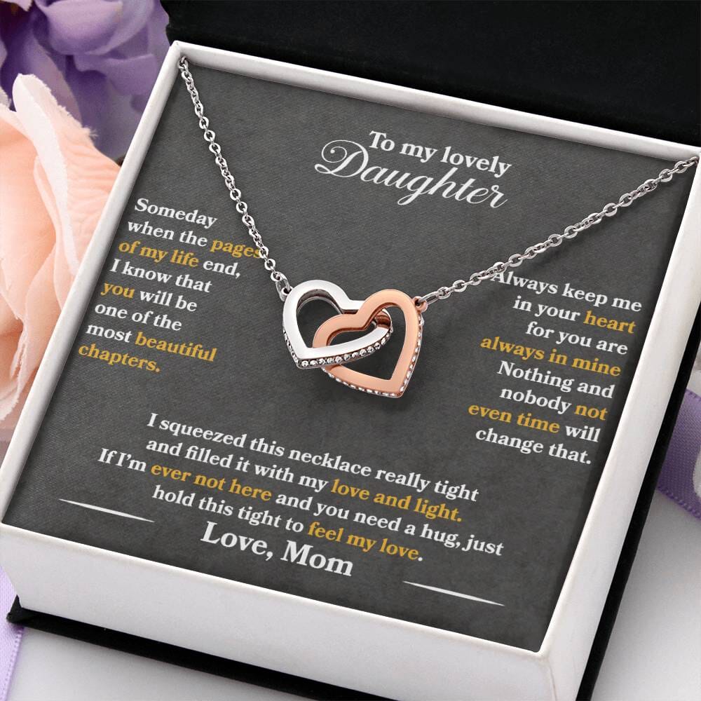 HGF#SDG2 Daughter From Mom Interlocking Hearts Jewelry