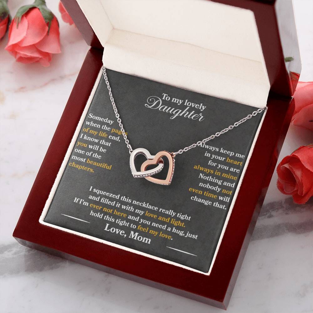 HGF#SDG2 Daughter From Mom Interlocking Hearts Jewelry
