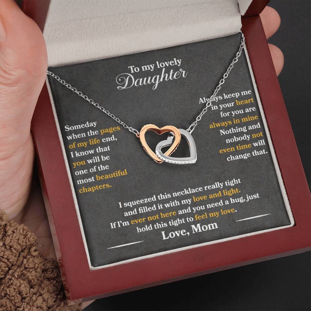 HGF#SDG2 Daughter From Mom Interlocking Hearts Jewelry