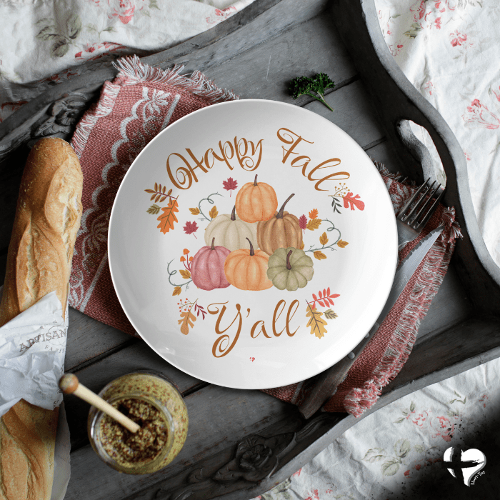 Happy Fall Y’all - 10' Dinner Plate - THG#356DP Kitchenware