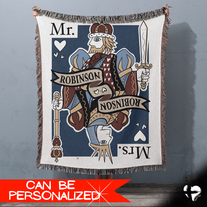 King and Queen of Hearts - Woven Blanket - THG#321WB blanket 60x80 inch Graphics