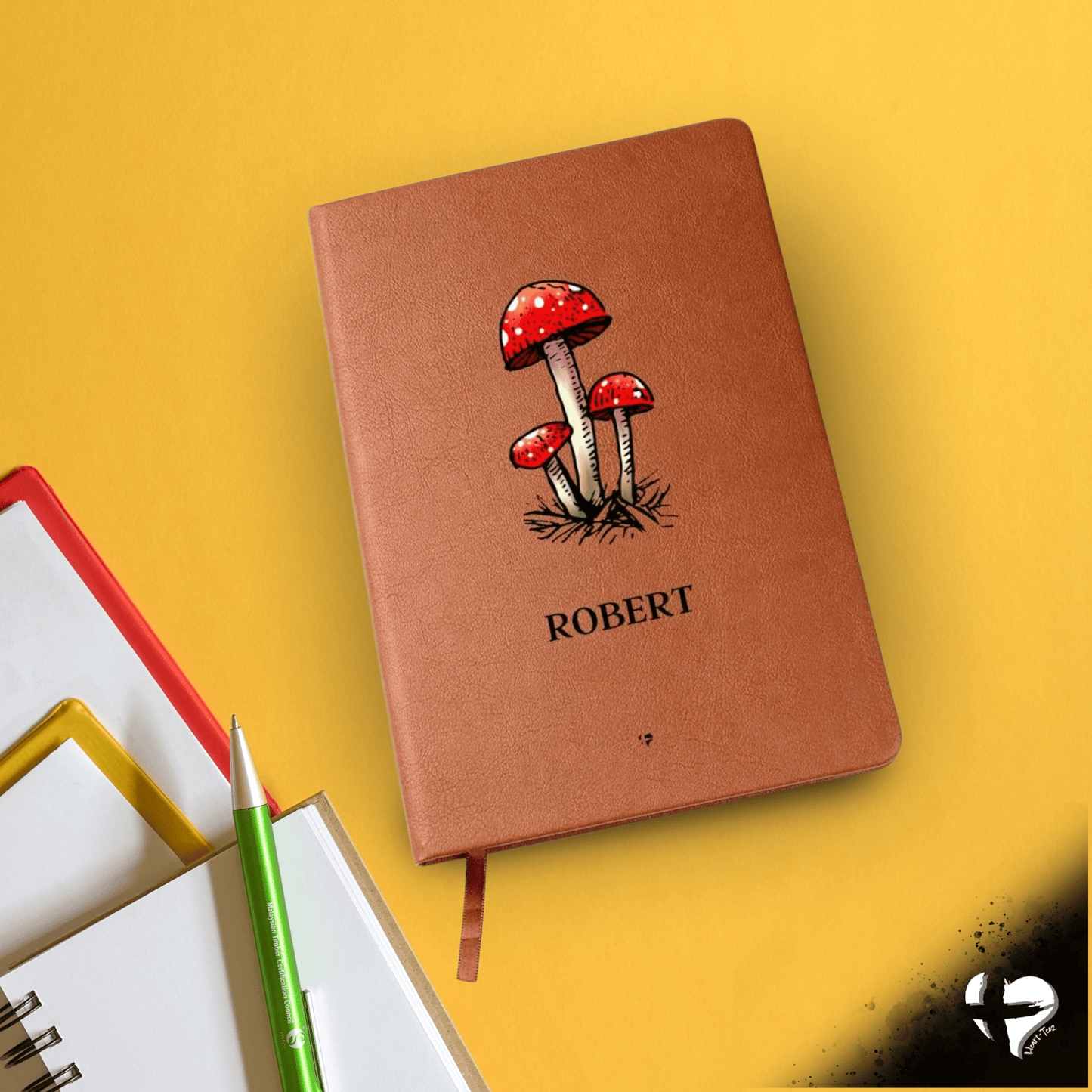 Mushroom CottageCore - Toadstool Leather Journal HGF#335LJ Journal