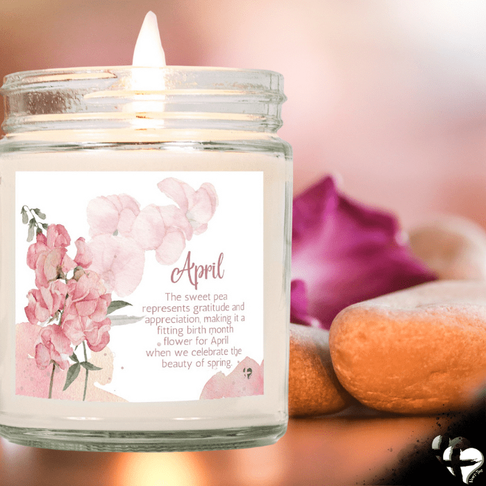 April Sweet Pea - Birth Month Flower - Soy Candle HGF#267SC Candles Vanilla