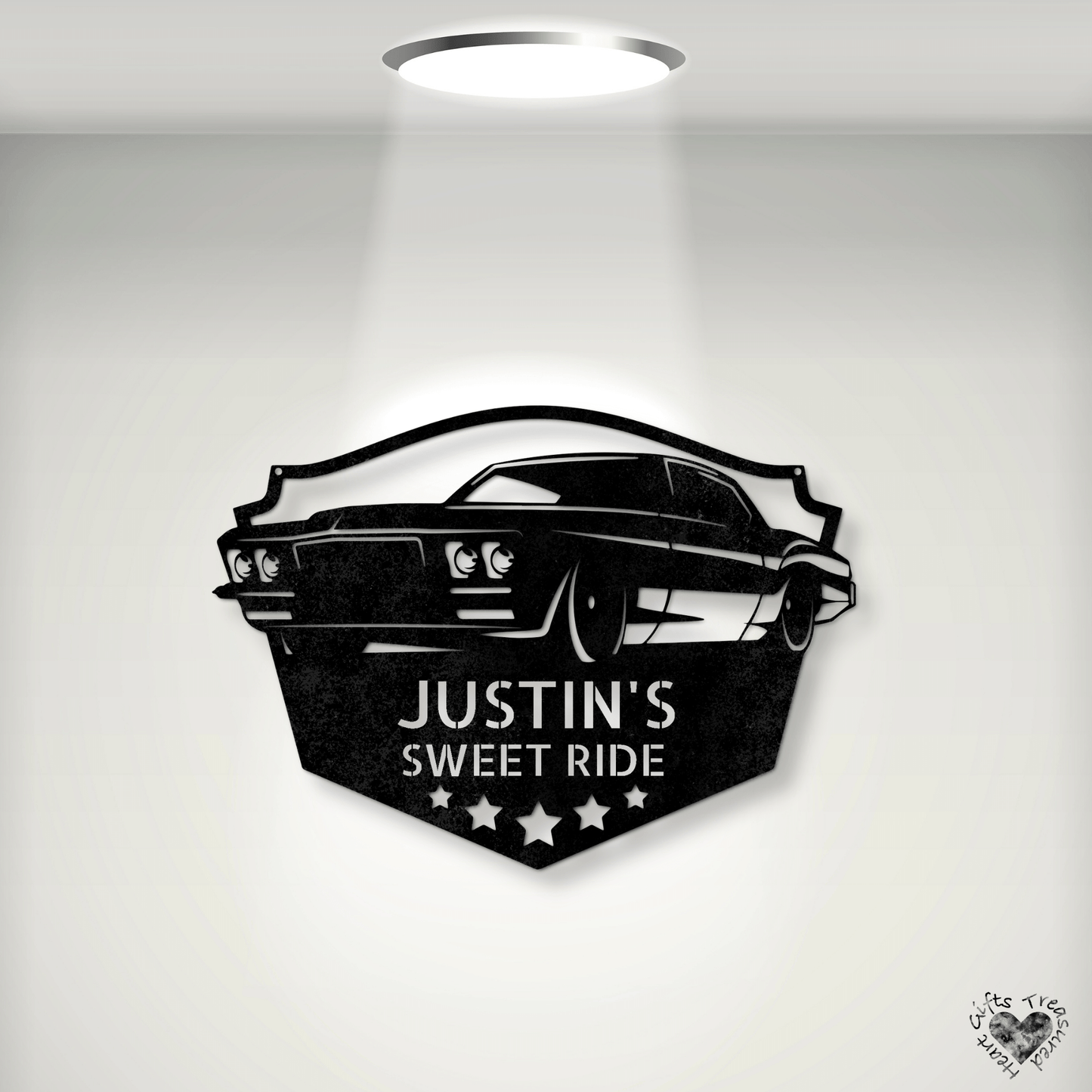Classic Car Enthusiast Monogram Sign Custom Black 12"