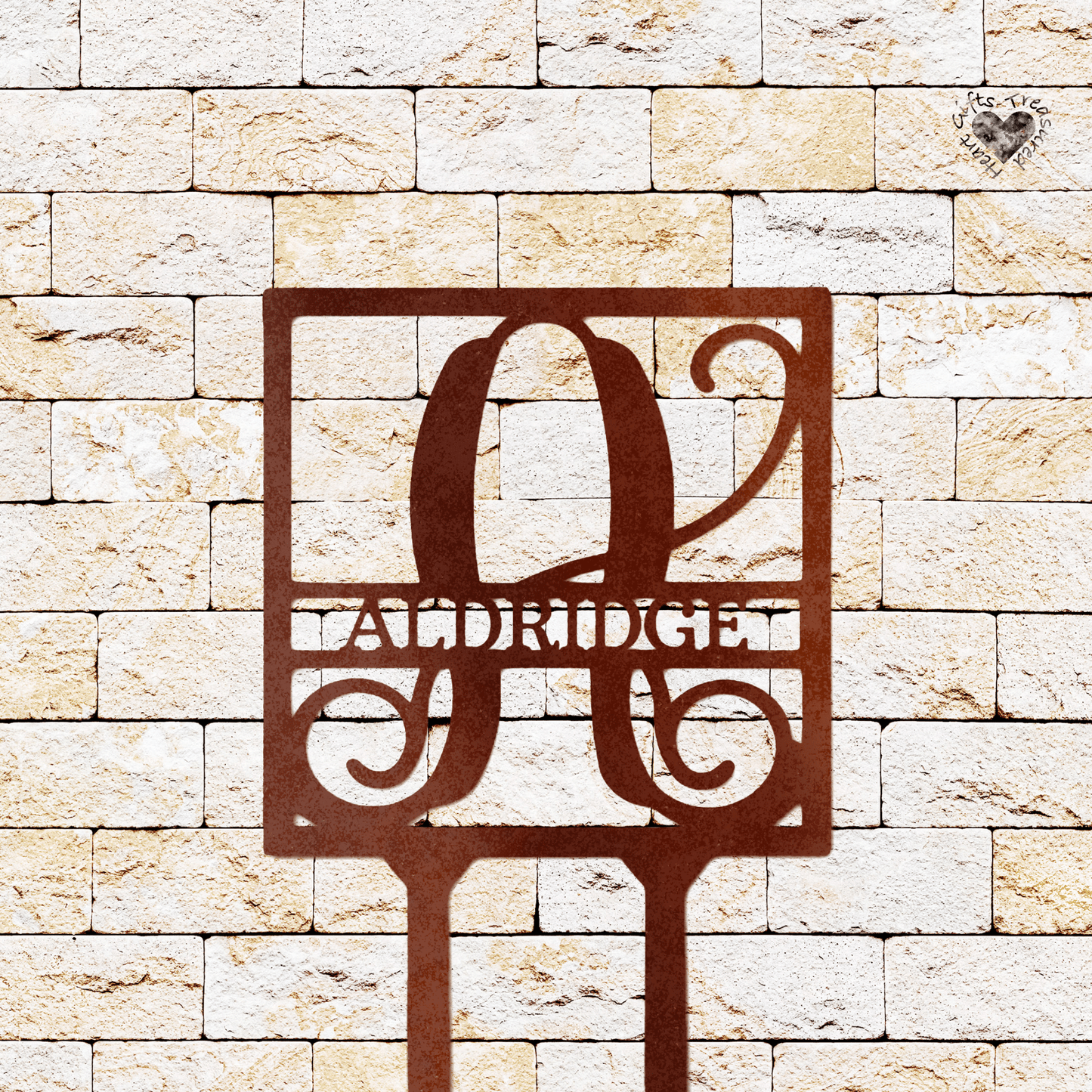 Last Name Metal Garden Stake Custom Copper 18"