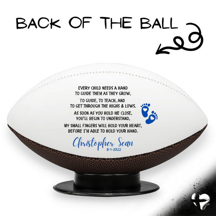 Gift For New Dad From Wife - Personalized Baby Name - Football & Stand HGF#135FB Sports fan accessories
