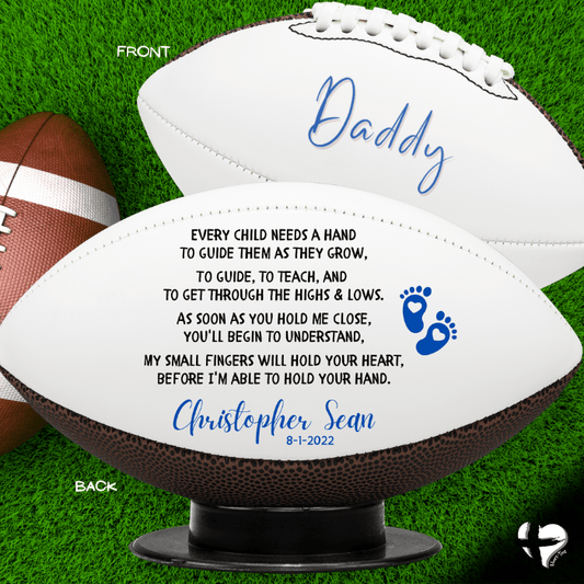 Gift For New Dad From Wife - Personalized Baby Name - Football & Stand HGF#135FB Sports fan accessories