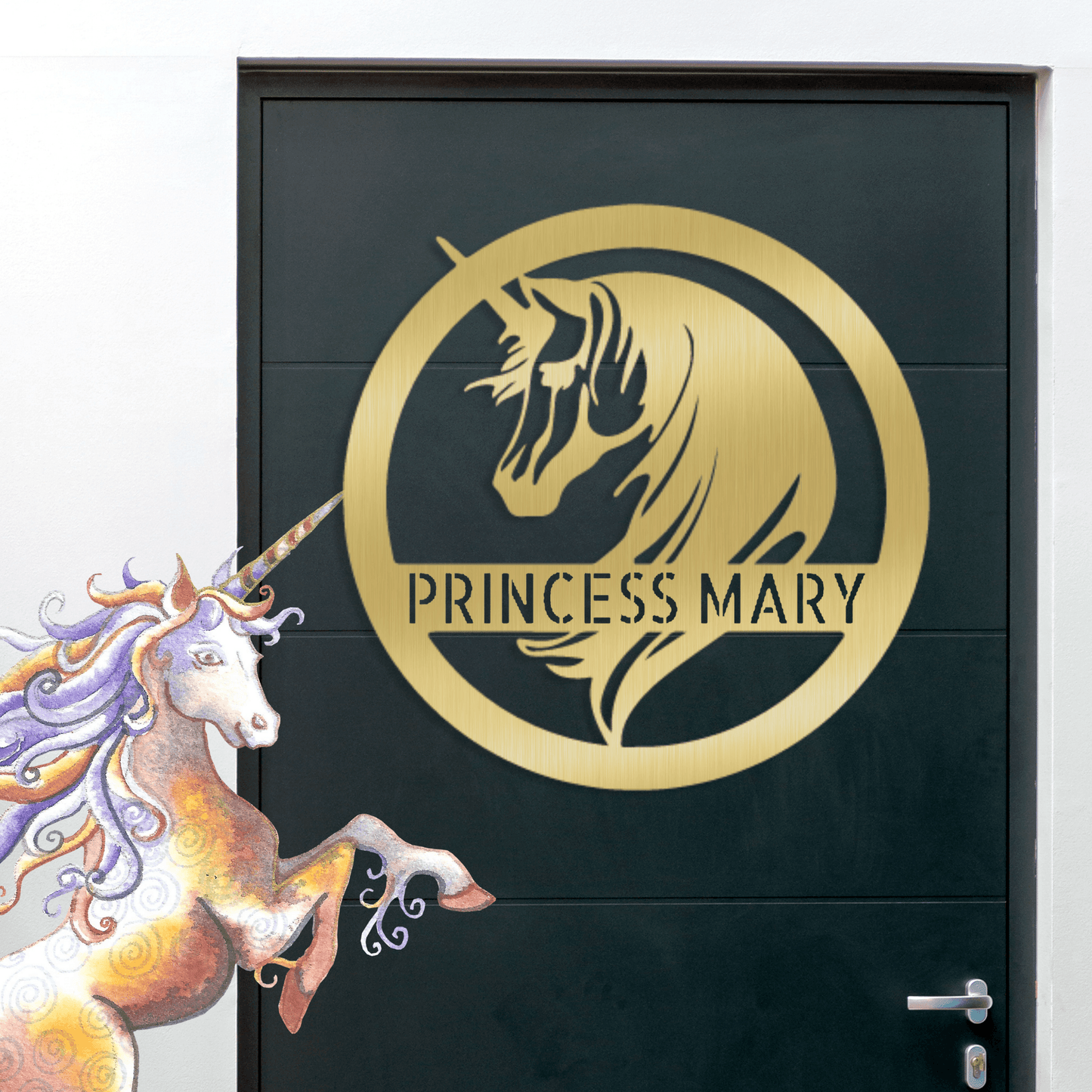 Personalized Unicorn Sign custom Gold 12"