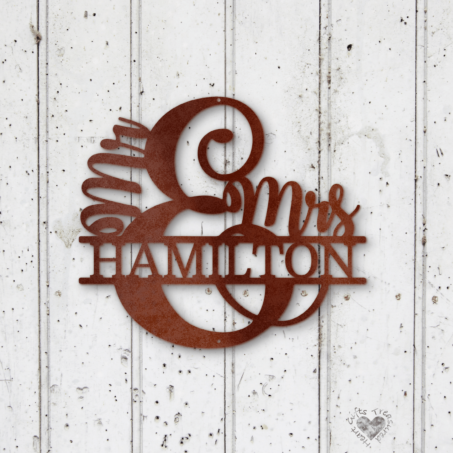 Mr and Mrs Custom Name Sign custom Copper 12"