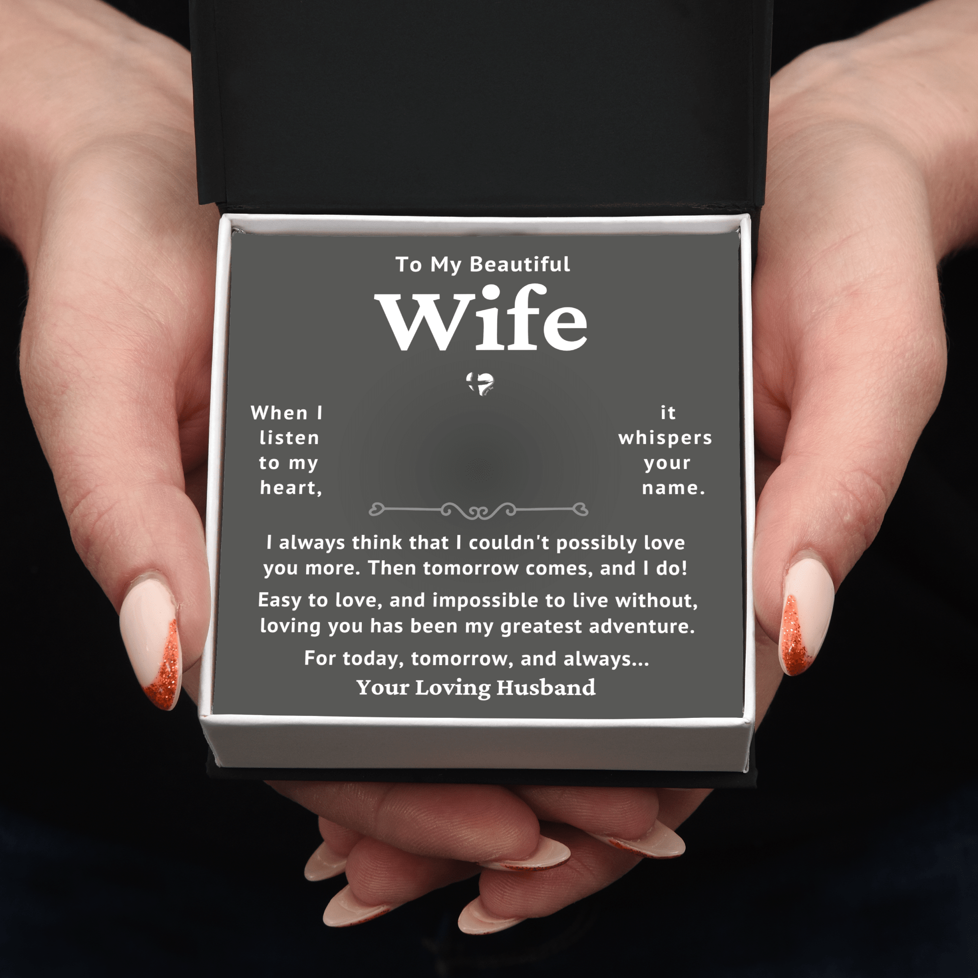 Wife - Today Tomorrow & Always - Name Necklace HGF#239NNb Jewelry