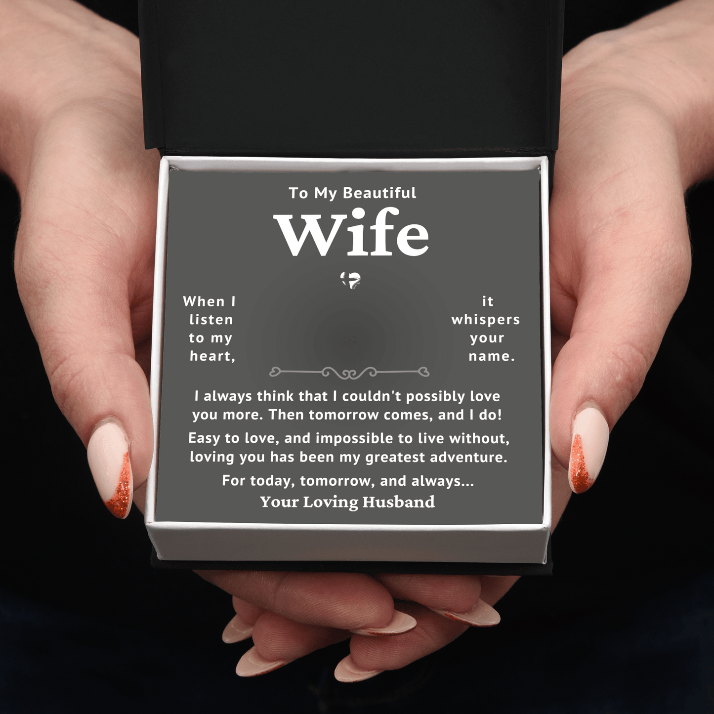 Wife - Today Tomorrow & Always - Name Necklace HGF#239NNb Jewelry