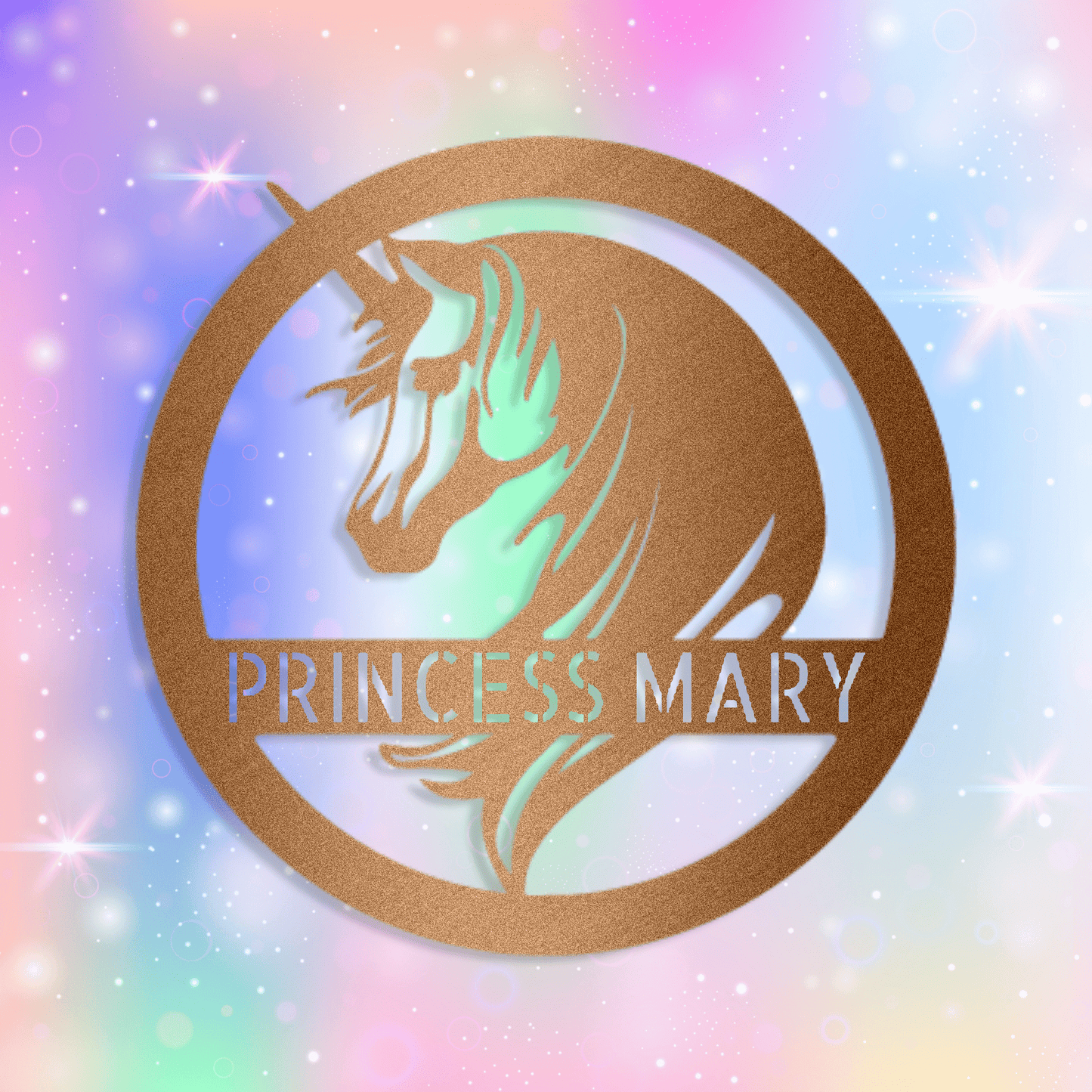 Personalized Unicorn Sign custom Copper 12"
