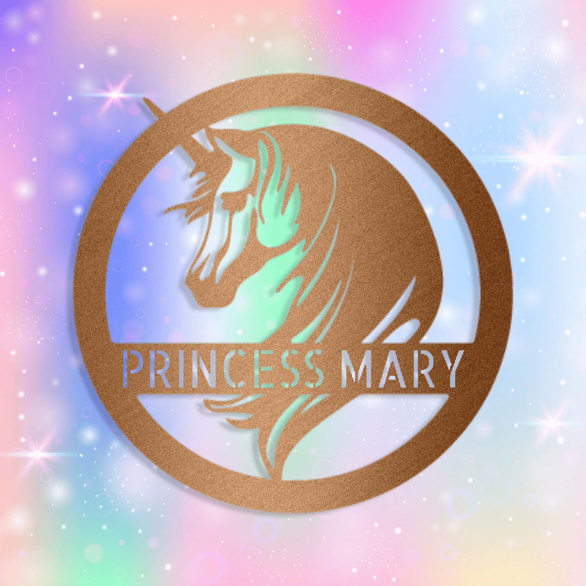 Personalized Unicorn Sign custom Copper 12"