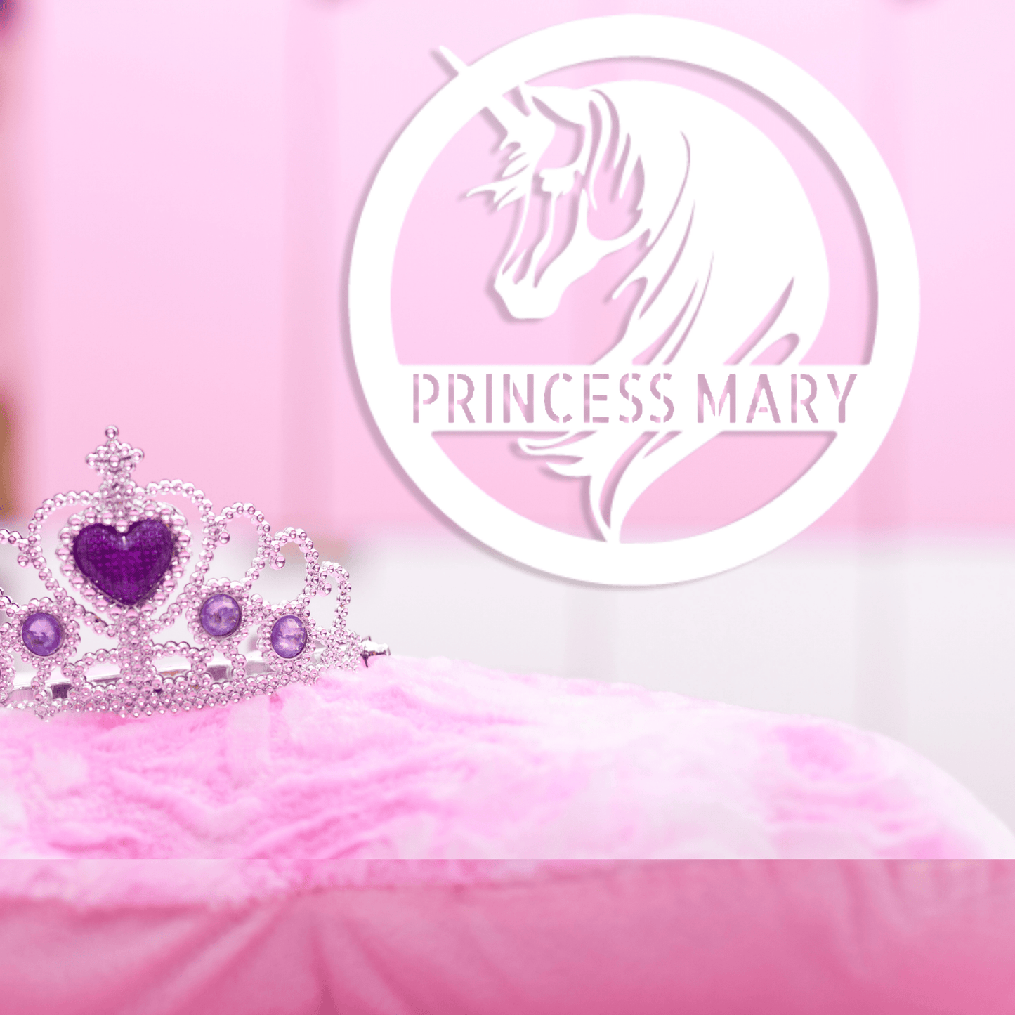 Personalized Unicorn Sign custom White 18"