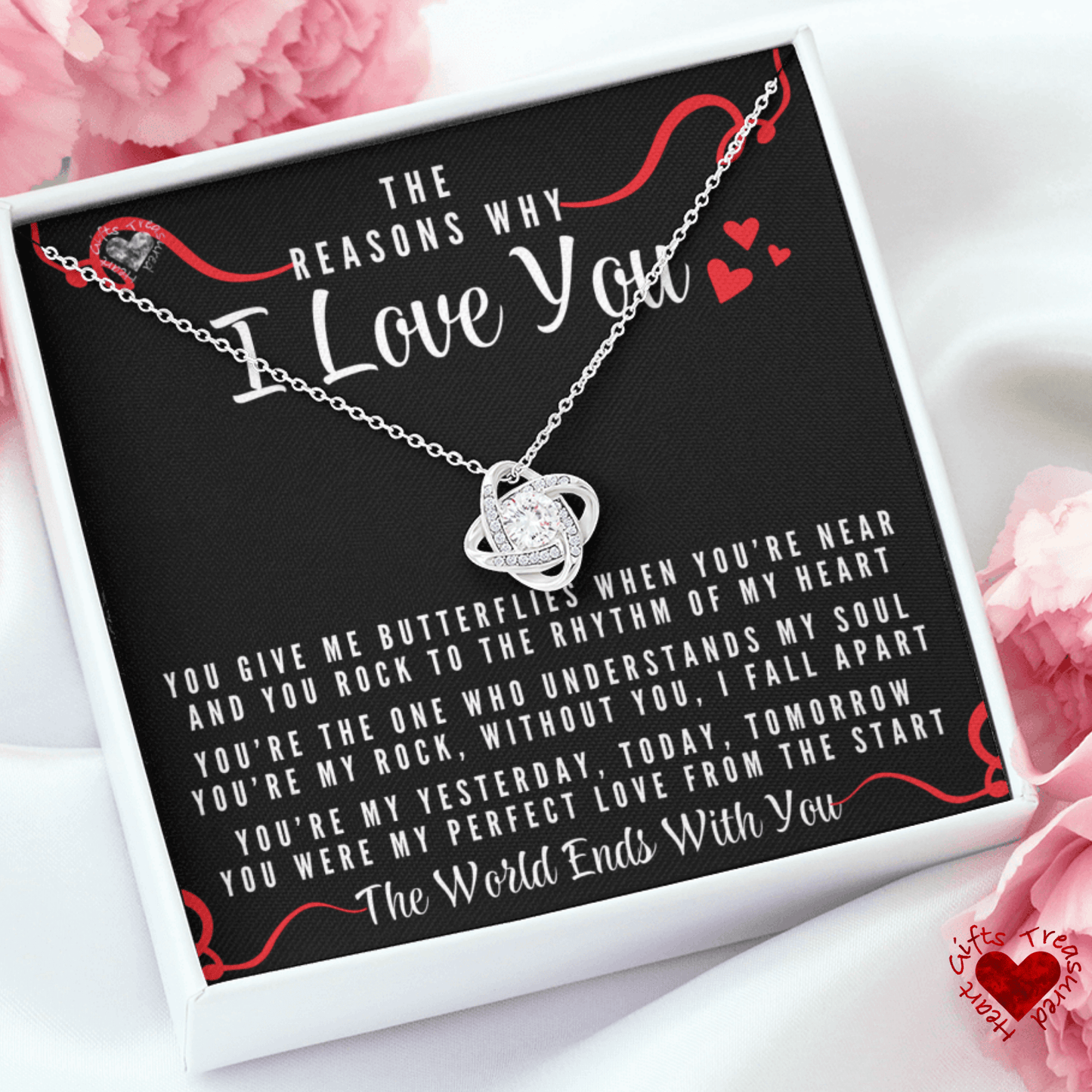 The Reasons Why I Love My Amazing Wife Love Knot Necklace 100C15 Jewelry Standard Box