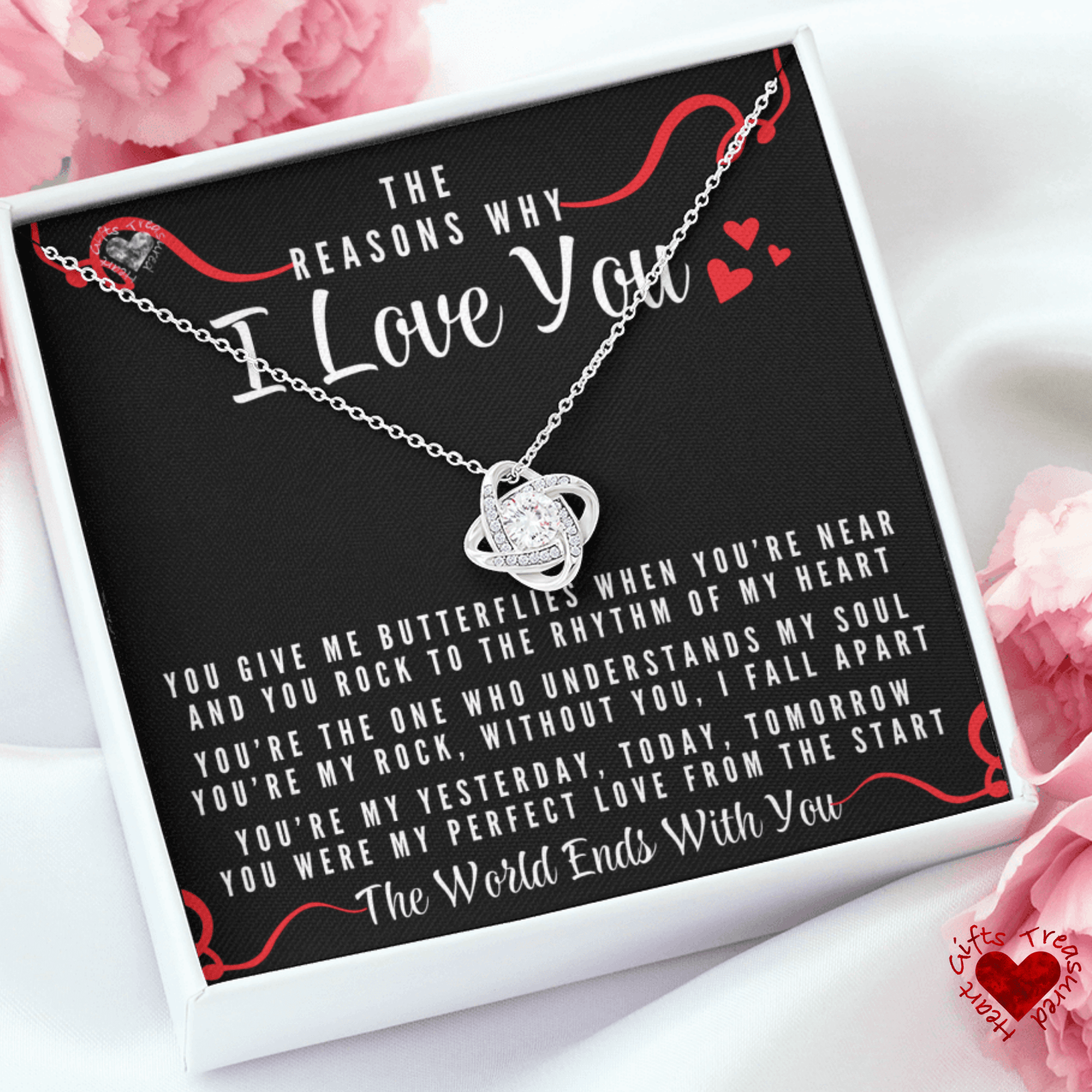 The Reasons Why I Love My Amazing Wife Love Knot Necklace 100C15 Jewelry Standard Box