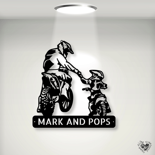 Father and Son Ride Or Die Steel Sign Custom Black 12"