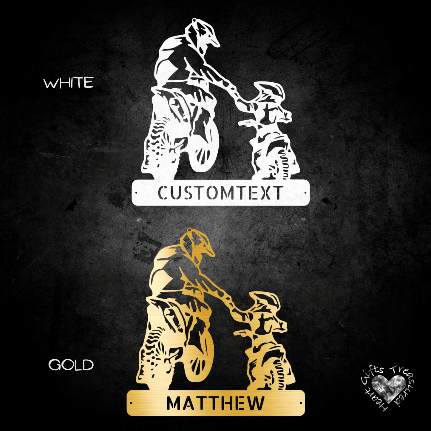 Father and Son Ride Or Die Steel Sign Custom Gold 12"