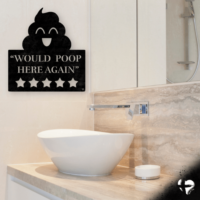 Would Poop Here Again Bathroom Art Wall Art
