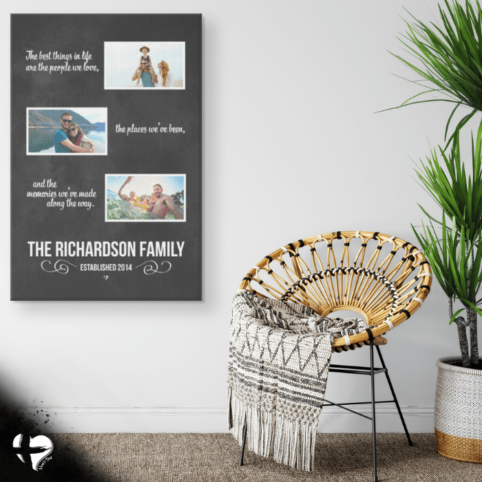 The Best Things In Life - Personalized Photos Canvas Art THG#293CW Wall Art