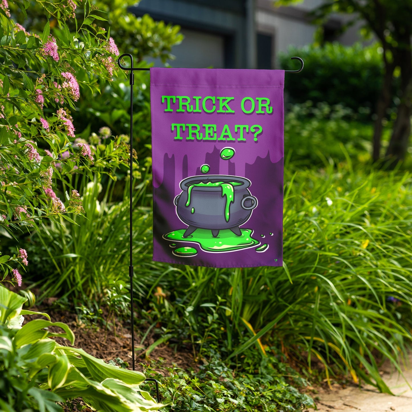 Garden Flag - Trick or Treat Cauldron THG#180GF Home Goods