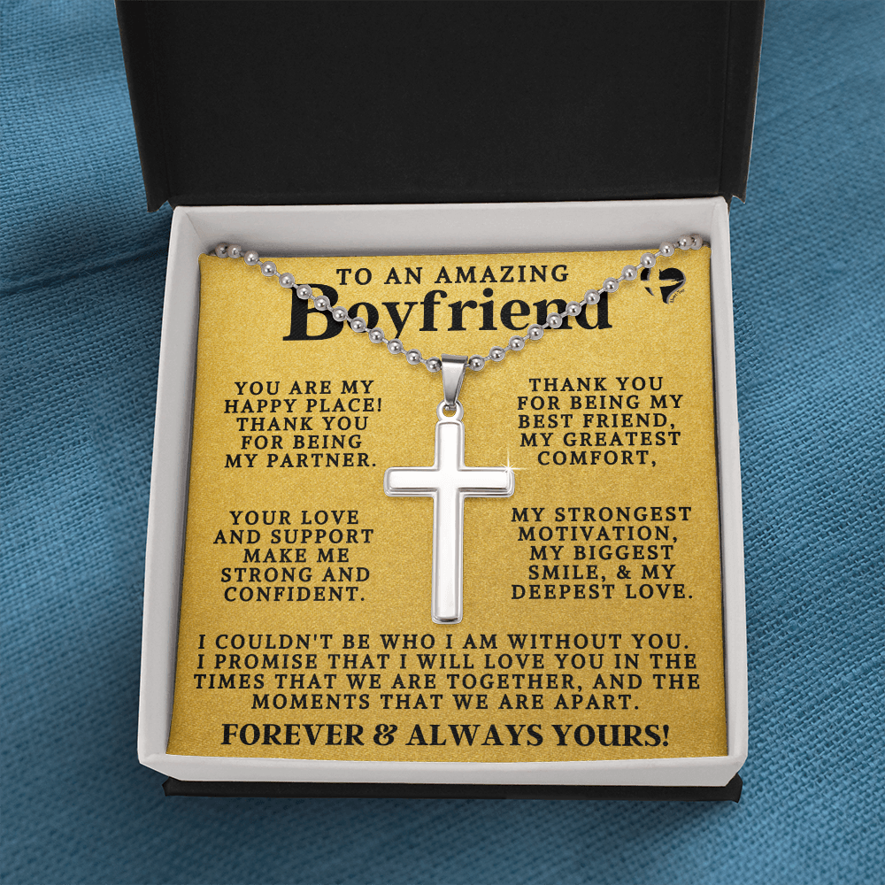 Boyfriend My Happy Place Cross Ball Chain Jewelry